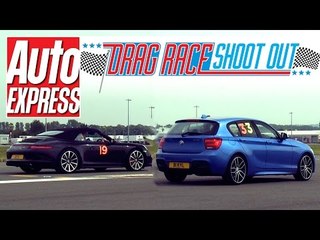 Porsche 911 Cabriolet vs BMW M135i - Drag Race Shoot-out