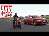 Audi RS6 vs Ducati 1199 Panigale R - car vs bike track battle