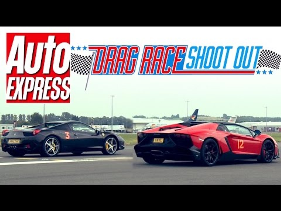 Ferrari 458 Spider vs Lamborghini Aventador Roa...