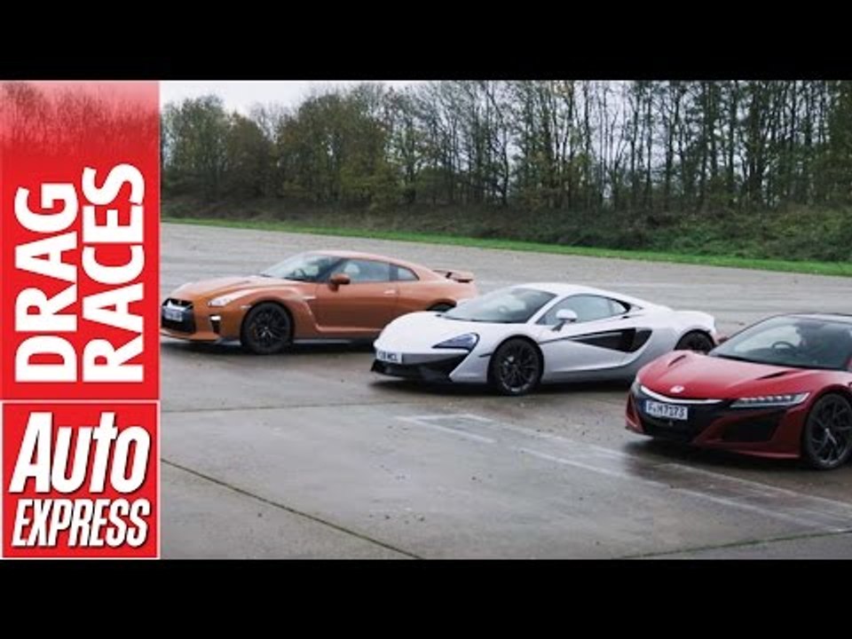 McLaren 540C vs Honda NSX vs Nissan GT-R drag race: plucky Brit takes on Japanese beasts