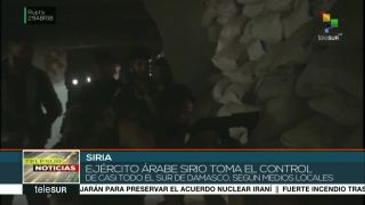 Ejército árabe sirio toma el control de casi todo el sur de Damasco