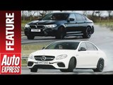 DRIFT OFF! Mercedes-AMG E 63 S takes on BMW M5 in smokey sideways challenge