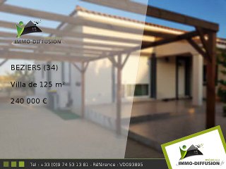 Villa A vendre Beziers 125m2 + Jardin 350m2