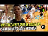 HE SLIP ON A WET SPOT OR GET CROSSED UP? Isaiah Wong VS Jaden Springer Ballislife Highlights,