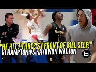 "HE HIT 7 THREE'S IN FRONT OF BILL SELF!" Kaykwon Walton VS RJ Hampton Ballislife Highlights!