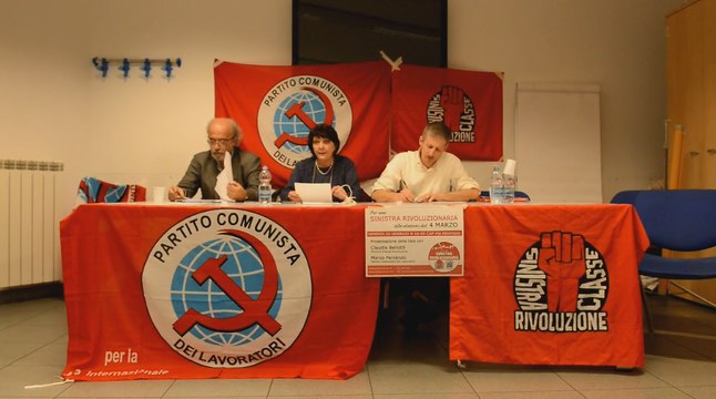 26 gennaio 2018 Presentazione della lista Sinistra Rivoluzionaria per le elezioni politiche del 4 marzo 2018.