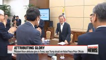 President Moon attributes glory to Trump, says Trump should win Nobel Peace Prize