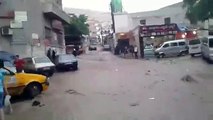 بالفيديو: سيول وامطار غزيرة في حي ركن الدين شمال العاصمة .