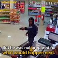 A young man storms into a shop waving a gun – but now watch the elderly man put him in his place! Pass this on to honor this senior's courage 