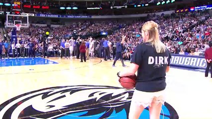 Mavs Fan SPLASHES Amazing Half Court Shot   April 07, 2018