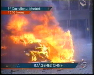 Atentado en el centro de Madrid - Cobertura (fragmentos) 1-5-2002 (Parte 1/2)