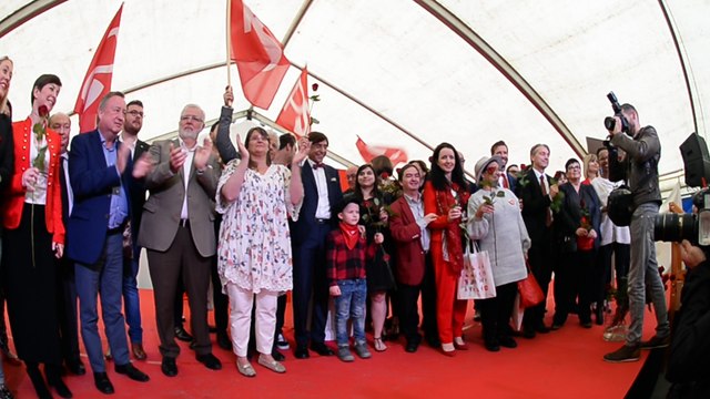 Le 1 mai du PS à Baudour avec Elio Di Rupo.Vidéo 2 Eric Ghislain
