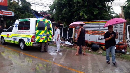 Truck Skids Off Road