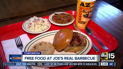 Score free food at Joe's Real BBQ