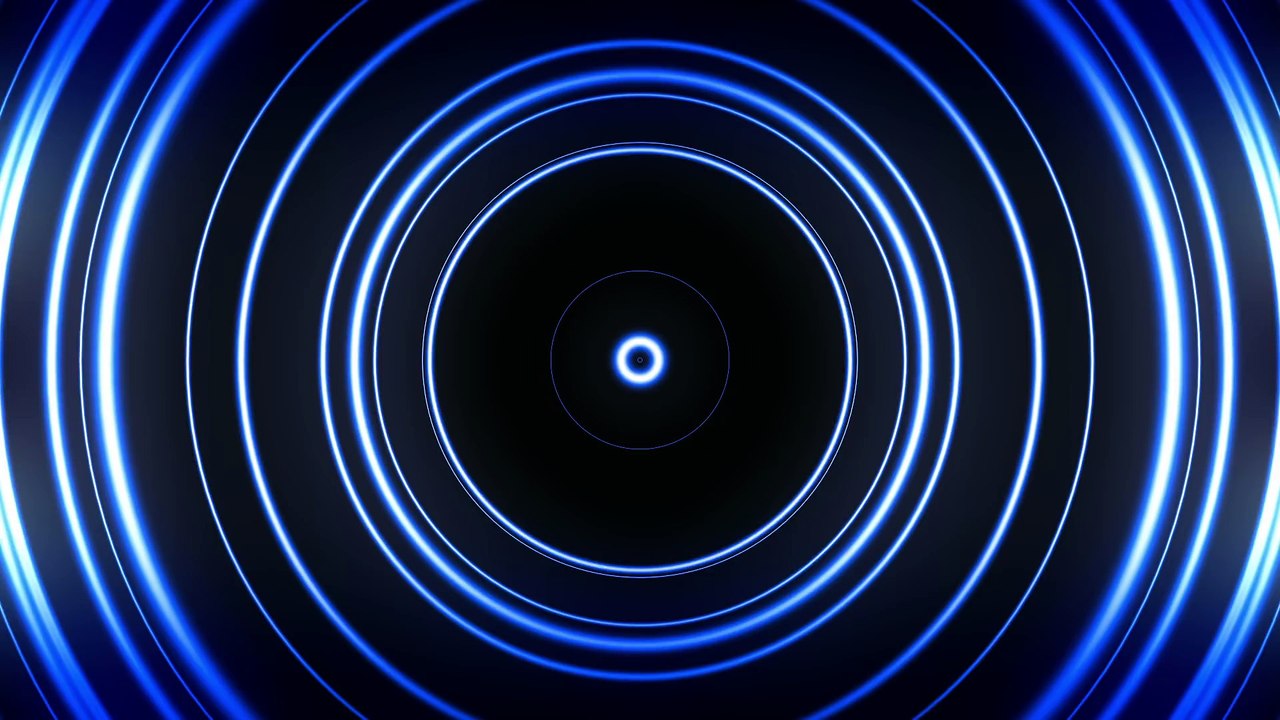 Blue Light Rings - HD Motion Graphics Background Loop