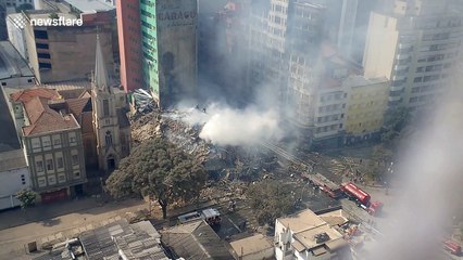 Aftermath footage shows collapse of 26-storey tower