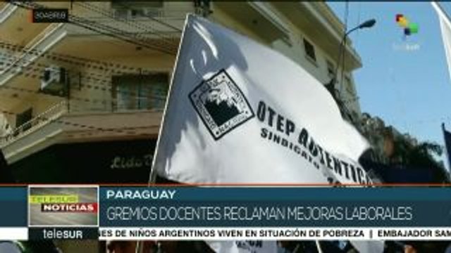 Gremios docentes de Paraguay exigen mejoras laborales