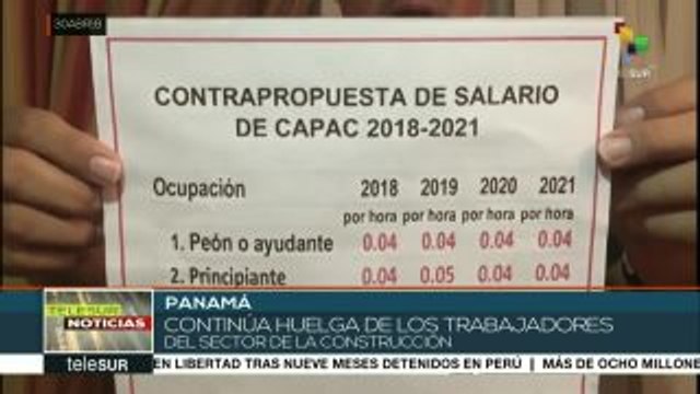 Panamá: trabajadores del sector de la construcción continuarán huelga
