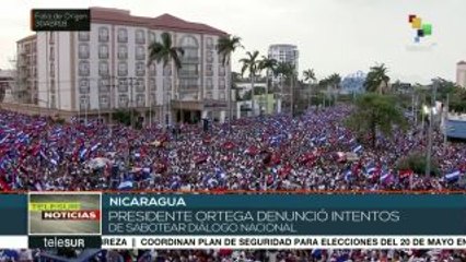 Nicaragua: ciudadanos realizan masiva concentración en favor de la paz
