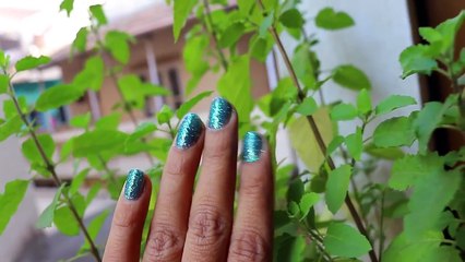 How I apply PEEL OFF Glitter Nail Paint | Komal Soni