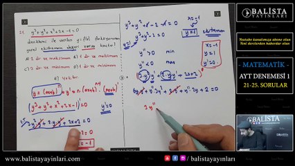 AYT MATEMATİK DENEMESİ 21-25 SORULAR  ÖSYM Tipi