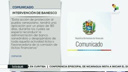 Intervienen por 90 días banco privado Banesco en Venezuela