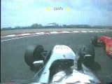 F1 2000 Magny Cours  Coulthard fait un doigt à Schumacher