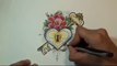 Dibujando un corazon con Llave y Cerradura ❤ / Lock & Key Tattoo - Nosfe Ink Tattoo