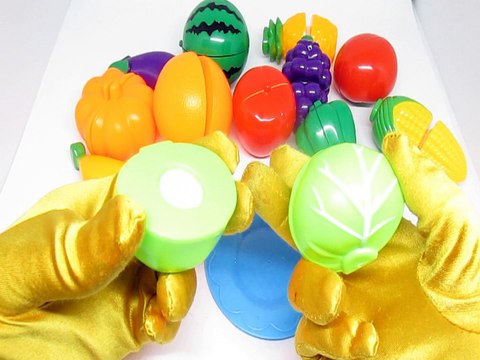 Learn Colors Cutting Fruit & Vegetables Playset for Children Kinetic Sand & Nail Polish painting