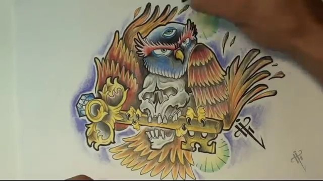Dibujando un Buho Diseños para Tatuajes / Drawing Owl Tattoo Design - Nosfe Ink Tattoo