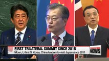 S. Korean Pres. Moon to visit Japan on May 9 for S. Korea, Japan, China Summit
