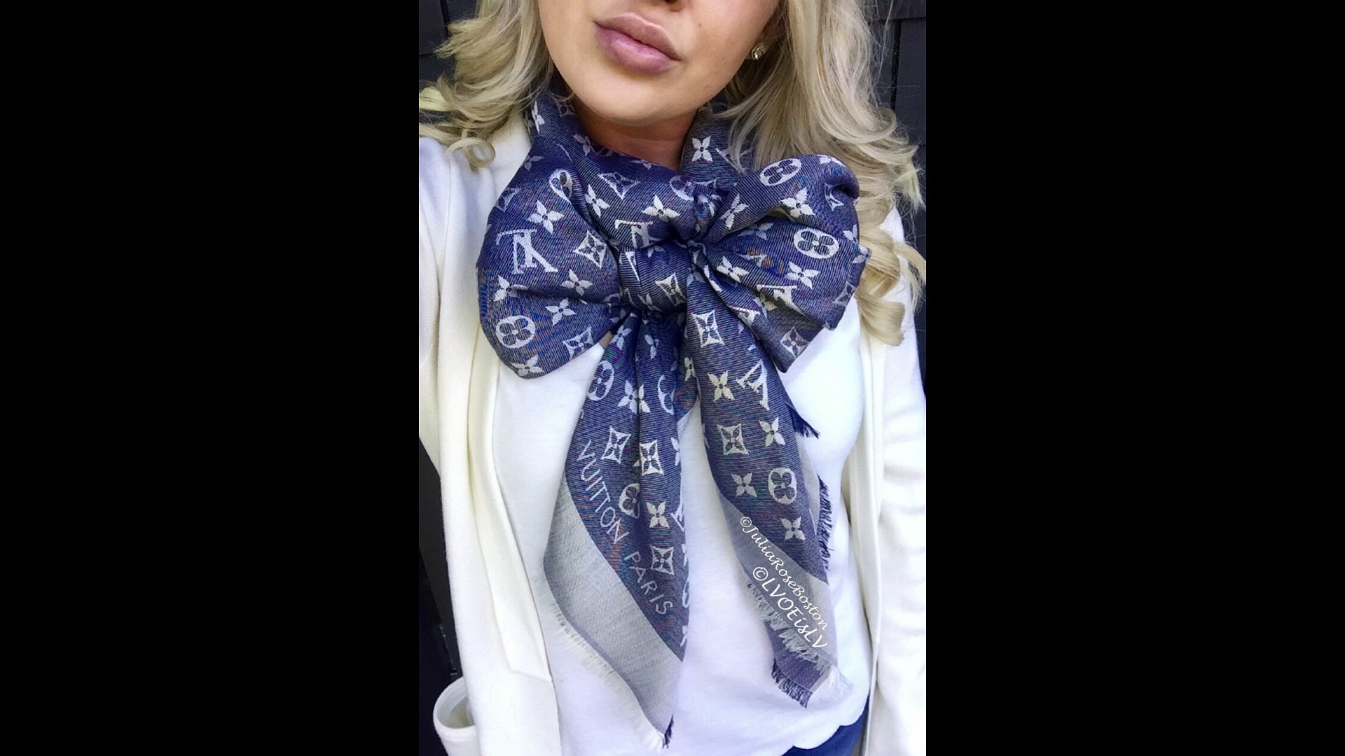 How to tie a Louis Vuitton Shawl - The Bluebell Look - video