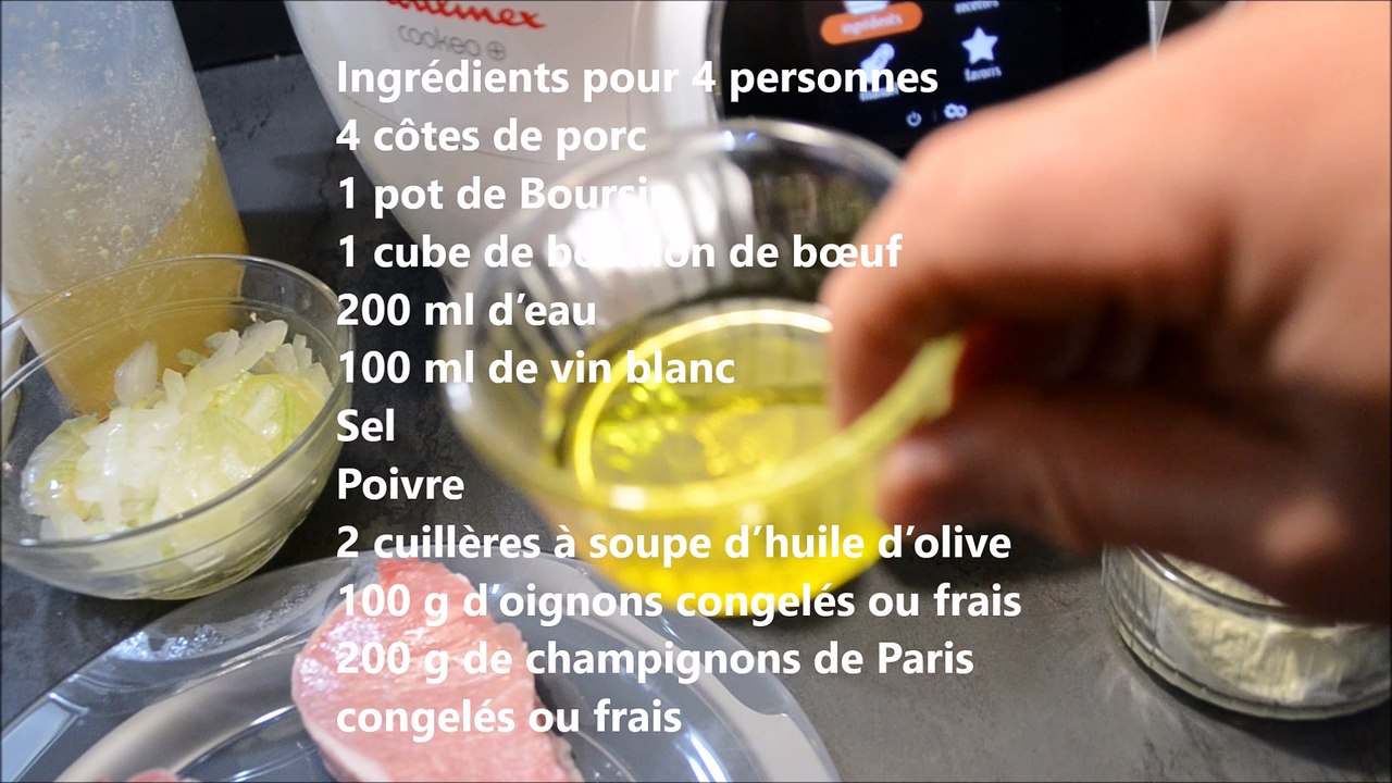 Côtes de porc au Boursin Cookeo