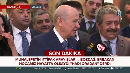 Bahçeli gazetecilerin sorularını yanıtlıyor
