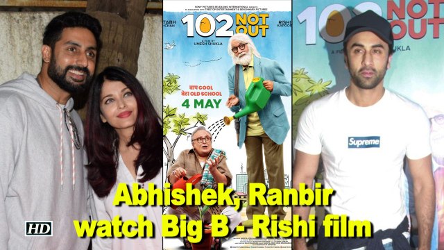Abhishek, Ranbir watch Big B - Rishi film “102 Not Out”