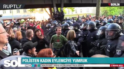 POLİSTEN KADIN EYLEMCİYE YUMRUK