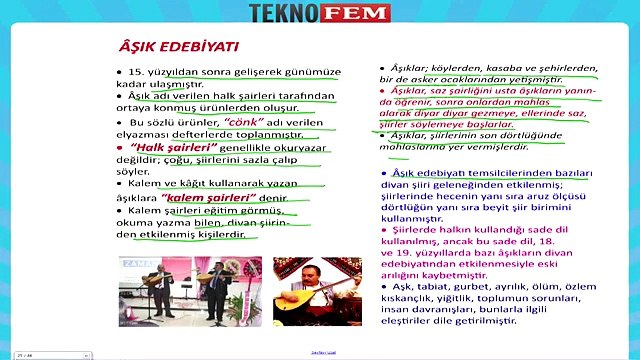 ygs lys edebiyat Halk Edebiyati - Asik Edebiyati