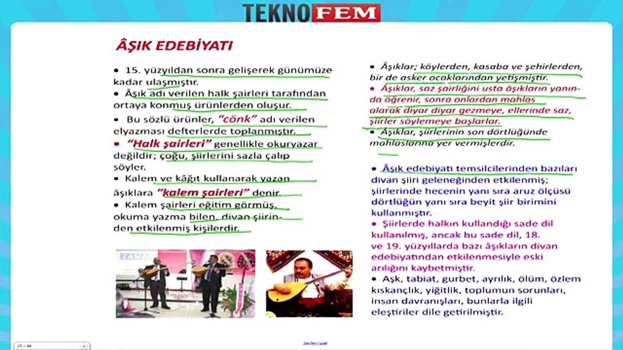 ygs lys edebiyat Halk Edebiyati - Asik Edebiyati