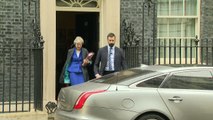Theresa May departs 10 Downing Street ahead of PMQ's