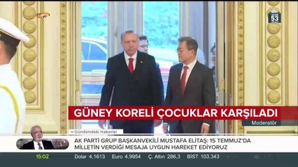 Güney Kore Devlet Başkanı Moon, İstiklal Marşı çalındığı sırada