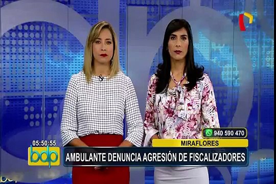 Ambulante denuncia agresión de fiscalizadores en Miraflores