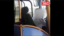 Vajza ngacmon shoferin e autobuzit dhe i kap organin gjenital në mes të njerëzve (360video)