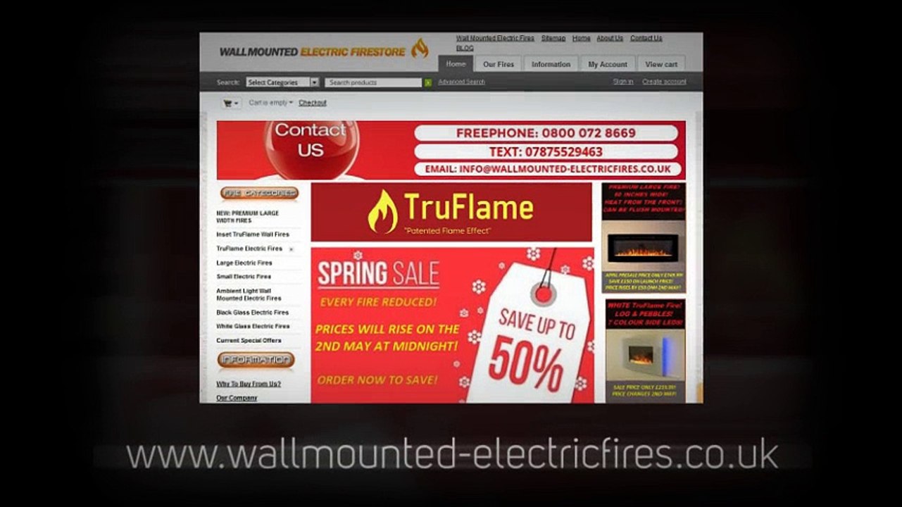 Wall mounted electric fires
