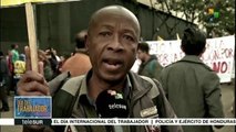 Trabajadores colombianos marchan por condiciones laborales dignas