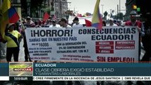 Ecuatorianos marchan por la reivindicación de sus derechos laborales
