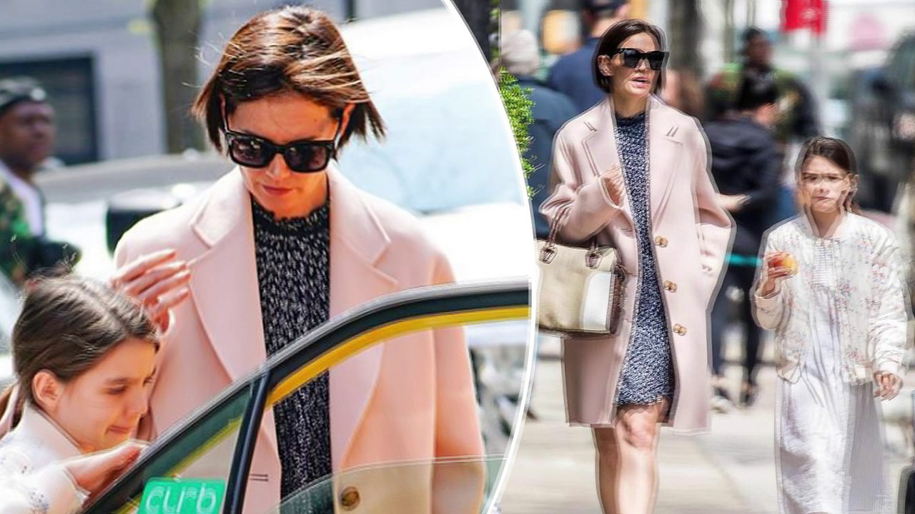 Katie Holmes looks stylish as she steps out with her mini-me Suri Cruise as they catch a cab in New York City.