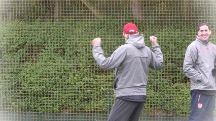Smiles on a rainy day as Arsenal prepare for Atletico