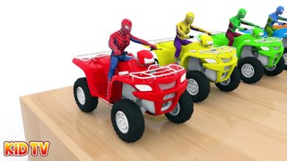 Colors for Children to Learn with Spidermen & Colors Soccer Balls - 3D Kids Learn Colors