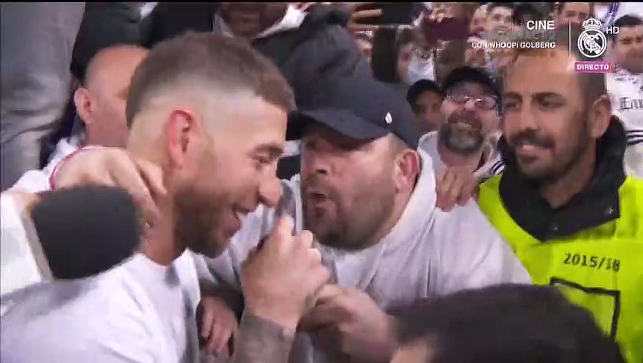 شاهد كيف احتفل راموس مع التراس ريال مدريد بعد التاهل امام بايرن ميونخ