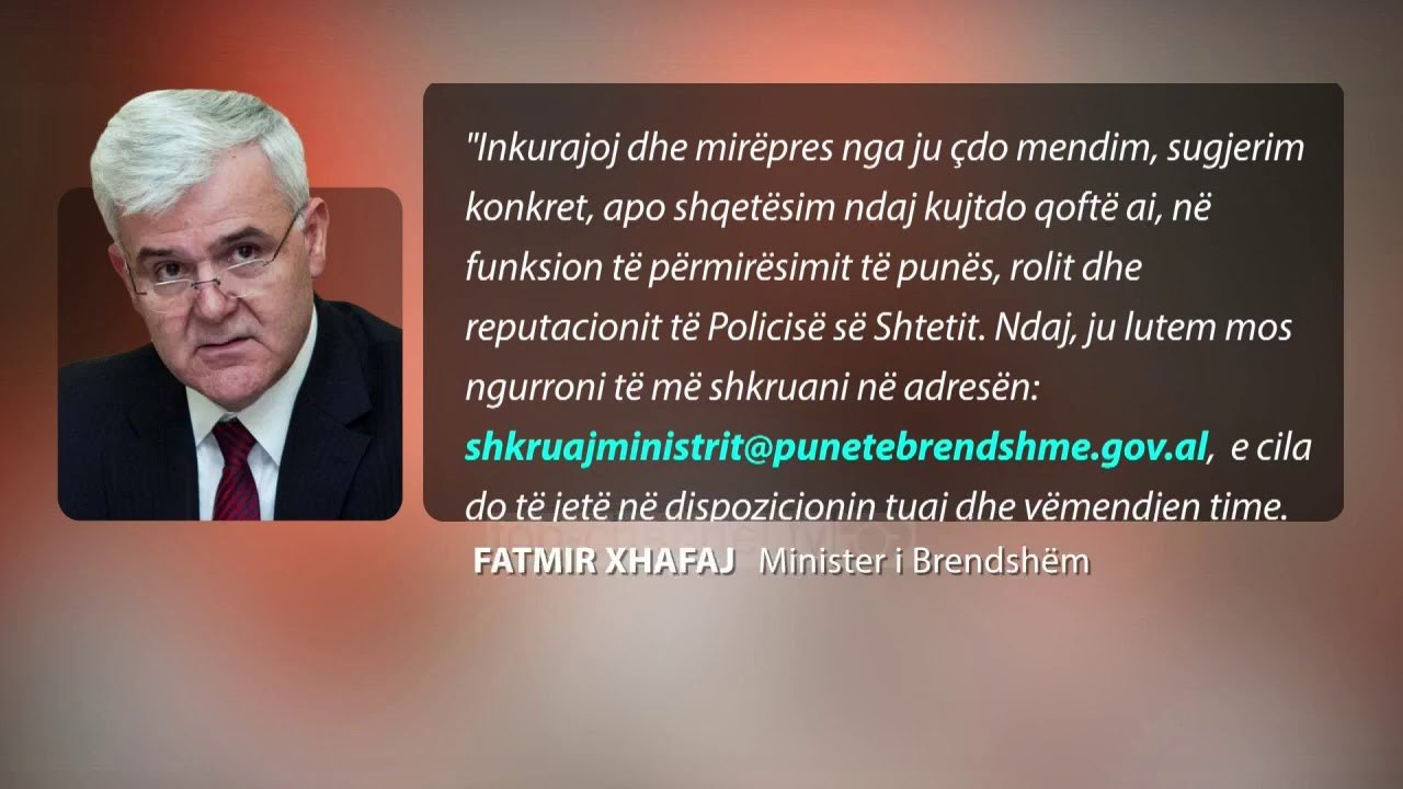 Xhafaj, mesazh vlerësimi për Policinë e Shtetit - Top Channel Albania - News - Lajme